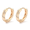 Brass Micro Pave Clear Cubic Zirconia Hoop Earrings EJEW-C121-01G-1
