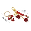 2 Styles Butterfly & Rose Synthetic Coral & Alloy Acrylic/Enamel Pendant Decorations KEYC-YW00182-01-3