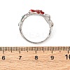 Zinc Alloy Enamel Open Cuff Rings for Women RJEW-U058-01P-5