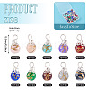 100Pcs 10 Colors Baking Paint Glass Pendants PALLOY-TAC0205-4