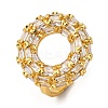 Brass Micro Pave Cubic Zirconia Cuff Rings RJEW-D323-02G-4