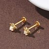 304 Stainless Steel Synthetic Opal Stud Earrings EJEW-B143-01G-02-2