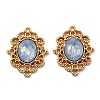 Golden Plated Alloy Oval Connector Charms FIND-B022-02G-04-1