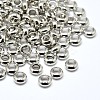 Brass Flat Round Spacer Beads KK-M085-10P-NR-1