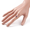 Natural Amethyst Round Beaded Open Cuff Ring RJEW-TA00041-02-3