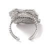 Non-Tarnish Hammered Rectangle 304 Stainless Steel Open Cuff Ring for Women Men RJEW-Z038-01P-3