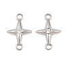 304 Stainless Steel Crystal Rhinestone Connector Charms STAS-P437-14B-P-1