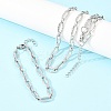 304 Stainless Steel Oval Link Chain Bracelet & Necklace Jewelry Sets SJEW-L199-03P-1