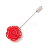 Resin Glitter Flower Brass Stick Lapel Pins JEWB-BR00170-01-4