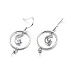 Rhodium Plated 925 Sterling Silver Dangle Earring Findings STER-L057-059P-2