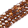 Electroplate Glass Beads Strands LS-EGLA-R016-4m-4-1