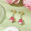 Handmade Glass Seed Beads Flower Stud Earrings EJEW-MZ00277-01-2