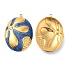 304 Stainless Steel Enamel Pendants STAS-E040-10G-01-1