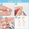 36Pcs 3 Size Flat Round Ion Plating(IP) 304 Stainless Steel Stud Earring Findings STAS-SP0001-59G-6