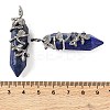 Dyed Natural Lapis Lazuli Double Terminal Pointed Pendants G-C144-03P-08-3