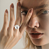 Rhodium Plated Sterling Silver Adjustable Ring Components STER-BC0002-32-6