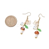 304 Stainless Steel Butterfly & Mushroom Dangle Earrings for Women EJEW-JE06235-02-3