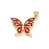 Rack Plating Brass Micro Pave Cubic Zirconia Enamel Pendants KK-L226-003G-03-1