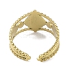 Ion Plating(IP) 304 Stainless Steel Enamel Rhombus with Eey Cuff Rings RJEW-L107-056G-02-3