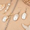 5Pcs Natural White Shell Mother of Pearl Shell Big Pendants SSHEL-SZ0001-04-5