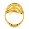 Ring with Lotus 304 Stainless Steel Adjustable Rings RJEW-G306-04G-3