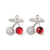 Brass & Glass Micro Pave Cubic Zirconia Pendants KK-S532-07P-1