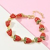 Brass Emenal Link Bracelets for Women BJEW-S175-01G-1