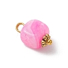 Dyed Natural Agate Cube Charms PALLOY-JF03963-4