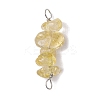 10Pcs 5 Styles Constellation Natural Smoky Quartz & Rose Quartz & Golden Sheen Obsidian & White Moonstone & Aquamarine Copper Wire Wrapped Chip Beaded Connector Charms PALLOY-JF02905-12-3
