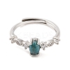 Horse Eye Natural Apatite Adjustable Rings RJEW-Q817-02P-07-2