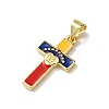 Venezuelan Brass Enamel Pendants KK-P352-01A-G-2