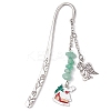 5Pcs 5 Styles Christmas House & Angel Alloy Pendant Bookmarks AJEW-JK00341-4