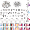 DIY Alloy Pendants Keychain Making Kits DIY-YW0011-42-1