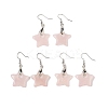 Natutal Rose Quartz  Dangle Earrings EJEW-F343-C08-1