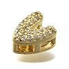 Brass Micro Pave Cubic Zirconia Letter Multi-Strand Links KK-D295-32G-22-2
