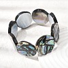 Natural Abalone Paua Shell Stretch Beaded Stretch Bracelets for Women BJEW-A151-01-5