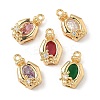 Brass Micro Pave Cubic Zirconia Pendants KK-S531-06G-1