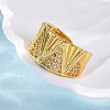 Brass Micro Pave Clear Cubic Zirconia Cuff Rings for Women RJEW-Q009-08G-5