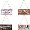 Natural Wood Hanging Wall Decorations for Front Door Home Decoration AJEW-FG0001-26-1