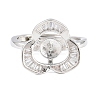 Brass Micro Pave Cubic Zirconia Adjustable Ring Components KK-CBAC351-02P-1