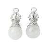 Natural Quartz Crystal Round Pendants G-C114-04P-18-1