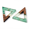 Transparent Resin & Walnut Wood Pendants LS-RESI-ZX017-22-2