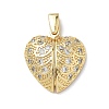 Brass Micro Pave Cubic Zirconia Openable Pendants KK-Z143-04G-02-1