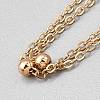 Iron Round Ball Cable Chain 2-Strand Anklets for Women AJEW-WH0270-684G-2