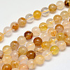 Natural Yellow Hematoid Quartz Round Beads Strands LS-G-F266-09-10mm-1