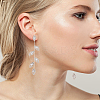 ANATTASOUL 5 Pairs 5 Styles Crystal Rhinestone Leaf Dangle Stud Earrings EJEW-AN0003-54-6