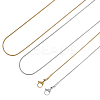10Pcs 2 Colors 0.9MM 304 Stainless Steel Snake Chain Necklaces STAS-AR0002-64-1