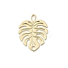 Brass Laser Cut Leaf Connector Charms KK-A275-03G-1