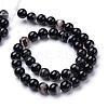 Natural Black Agate Bead Strands G-R412-19-6mm-2