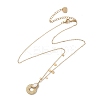 304 Stainless Steel & Oval White Glass Donut Pendant Necklaces for Women NJEW-A045-01G-2